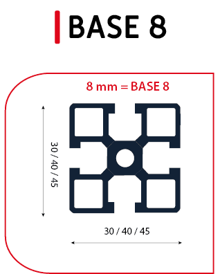 profilé aluminium rainure 8mm