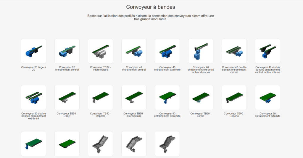 Configurateur sur mesure de convoyeur à bande lisse