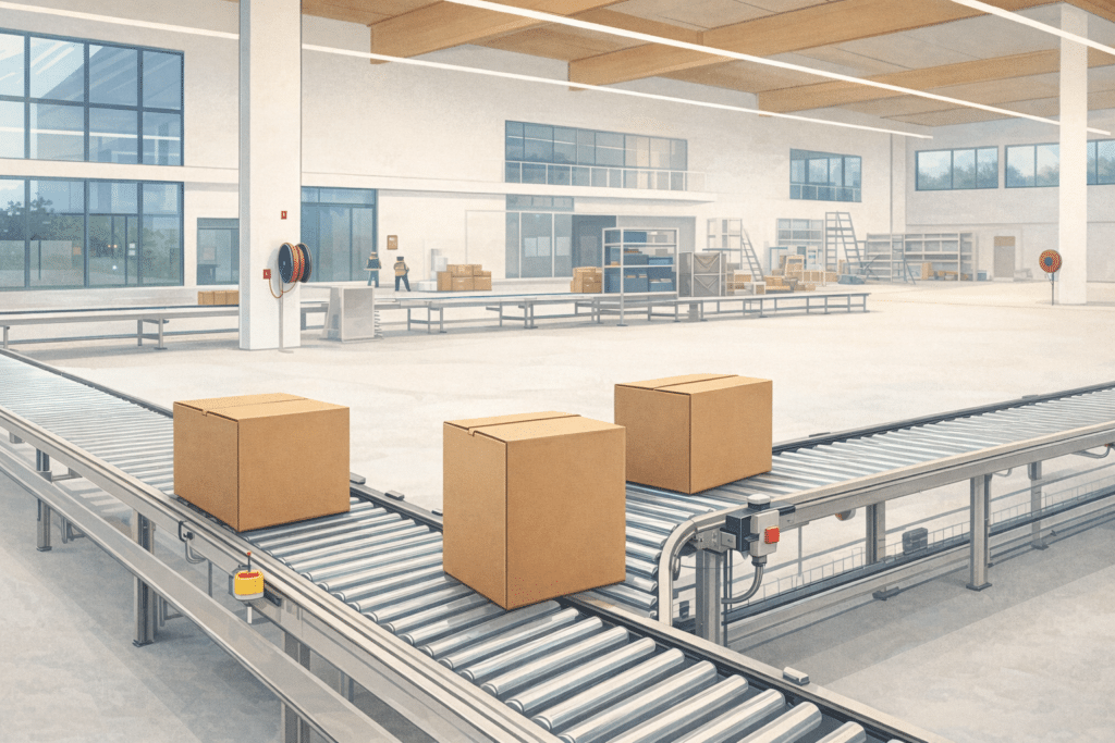 Illustration convoyeur industriel